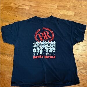 Battle Royale Survival Program Graphic Tee - Black with Red & White Print